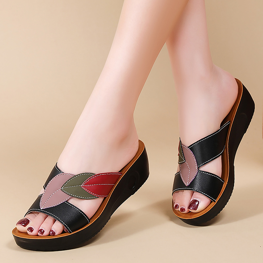 Ethnic Modern Fashion - Women's Thick-Soled Wedge Sneakers, Sandals, Slippers,