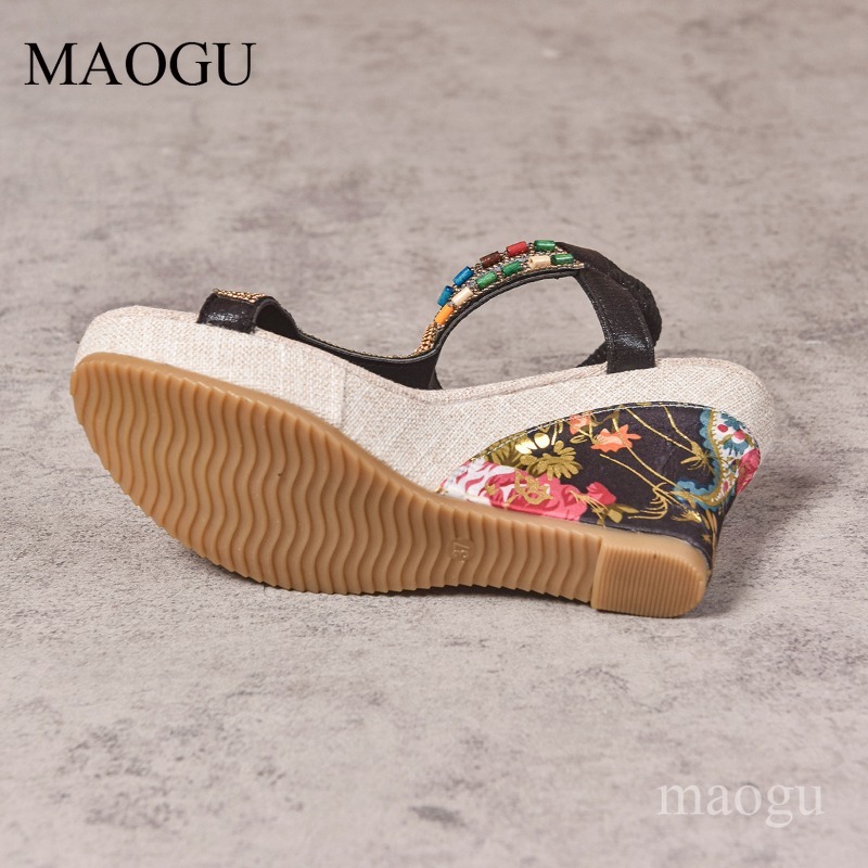 Boho Beaded Floral Wedge Sanda - огляд і ціна Ethnic Modern Fashion