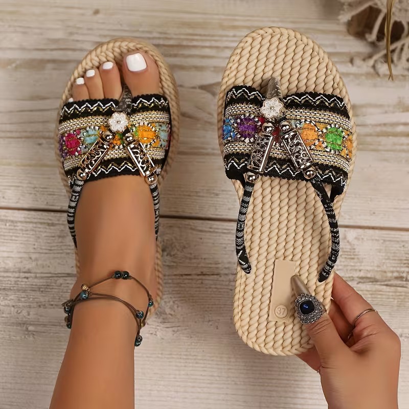 Women Slippers Outdoor Handwov - огляд і ціна Ethnic Modern Fashion